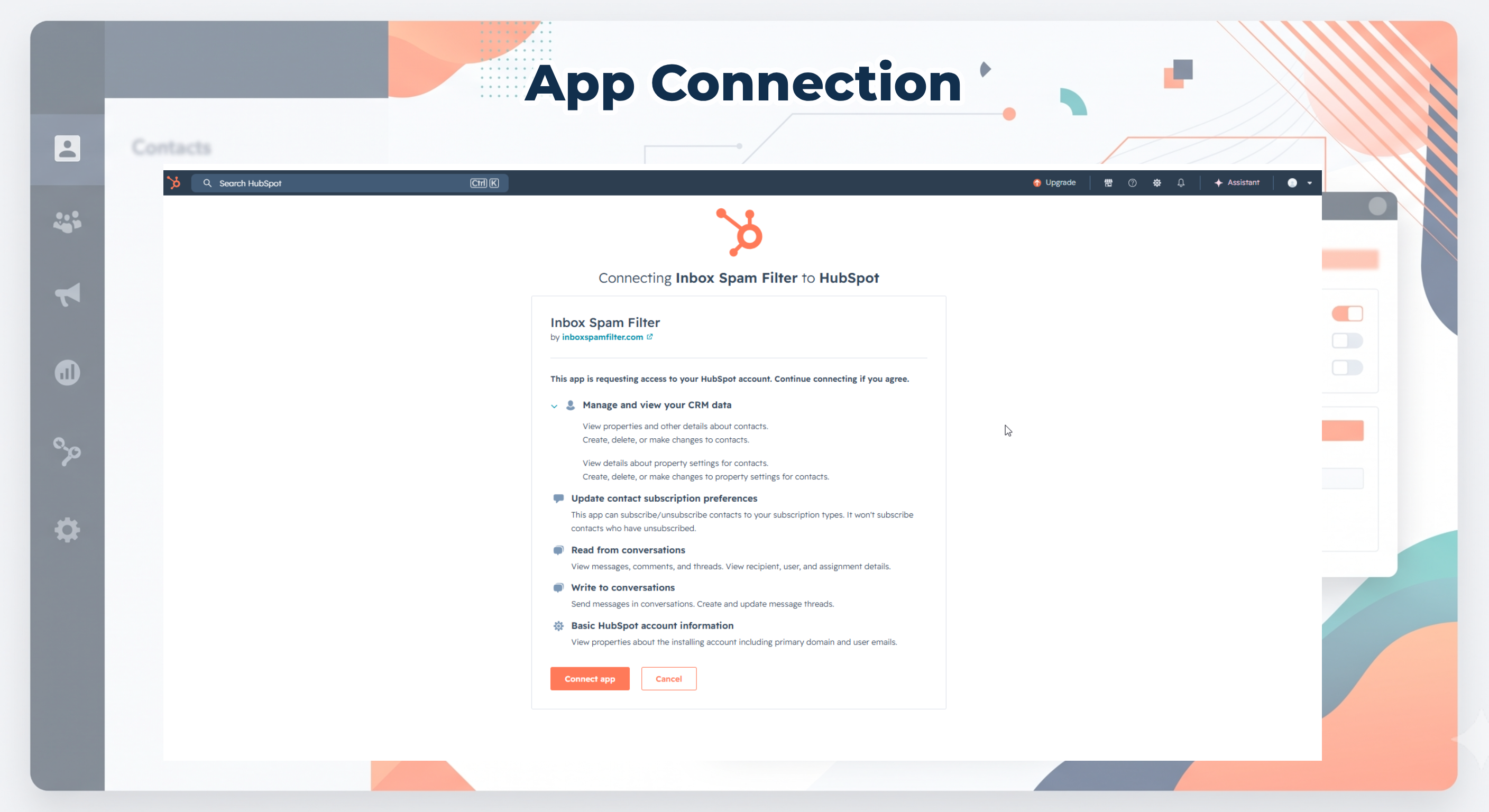 HubSpot OAuth scope approval screen